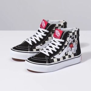 VANS X Disney Sk8-hi Zip Checkerboard Mickey Mouse Shoes